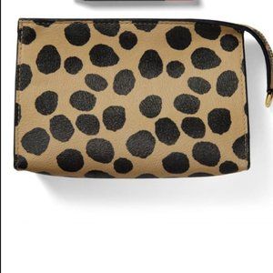 Trish McEvoy leopard cheetah makeup bag purse